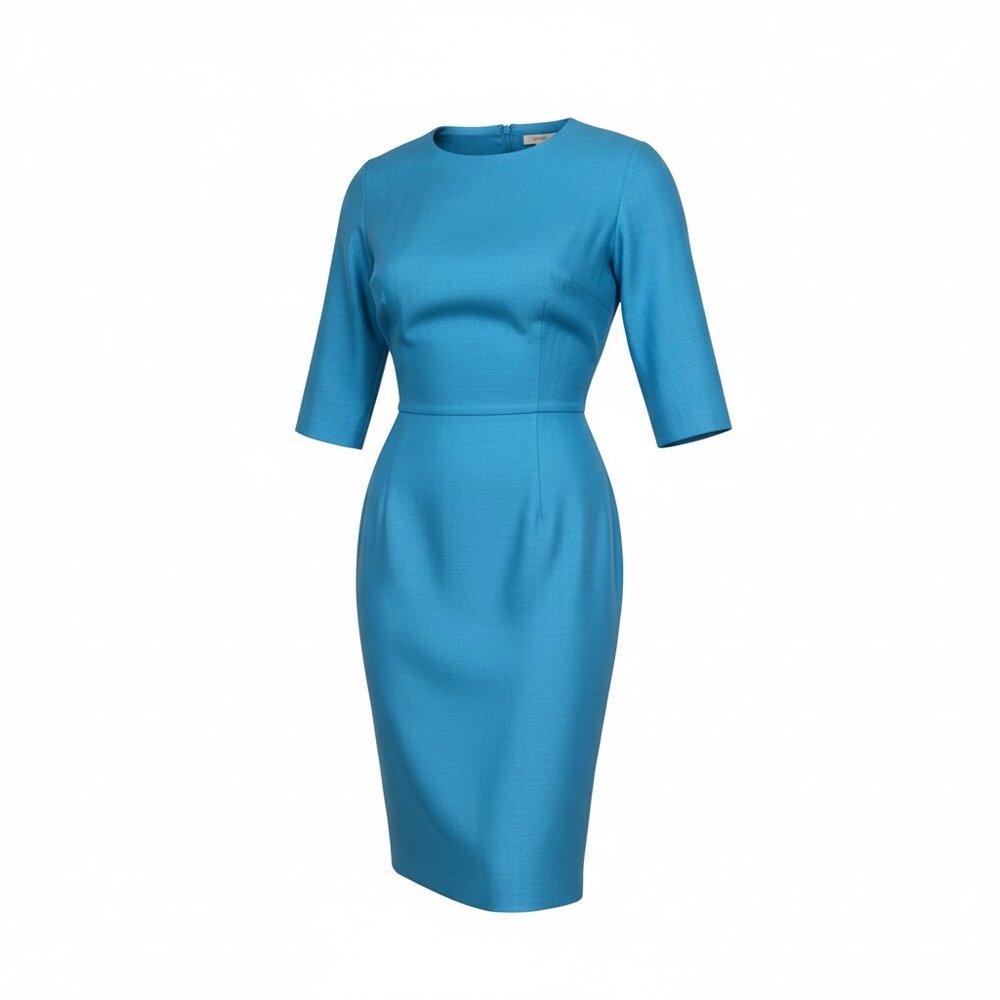 Vintage 60s Blue Harry S Epstein Silk Dress